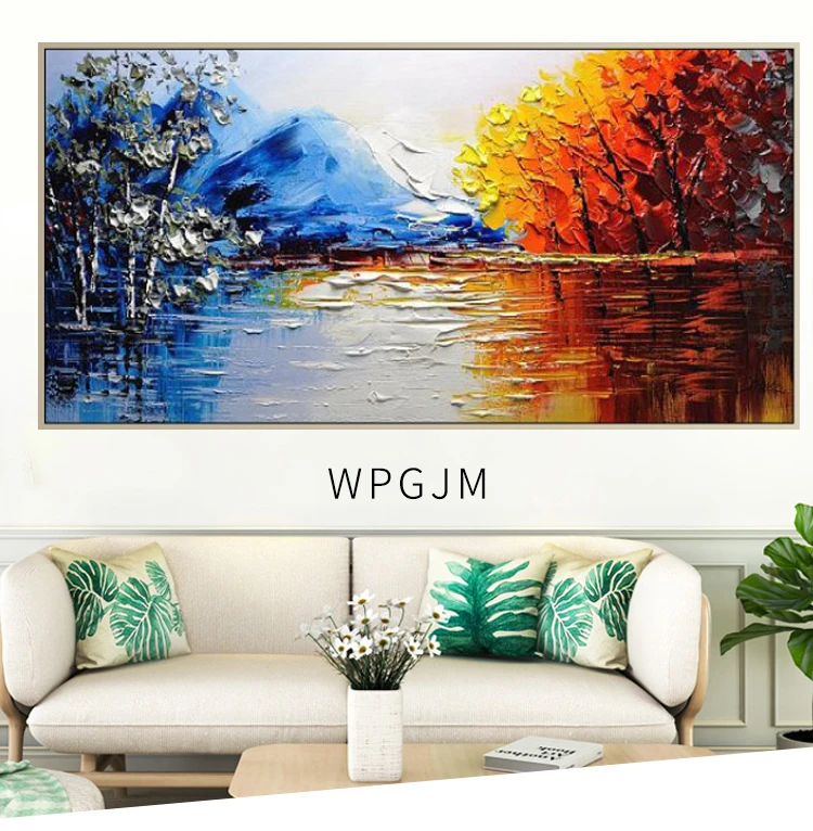 

Handmade Modern Abstract Landscape Oil Painting On Canvas Wall Art Pictures For Live Room Home Decor Paintings Unframe