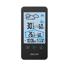 Baldr Digital Weather Station Wireless Sensor Hygrometer Alarm Snooze Clock Humidity Temperature Forecast Moon Phase Thermometer fj3365 weather station color forecast with alert temperature humidity barometer alarm moon phase digital barometer
