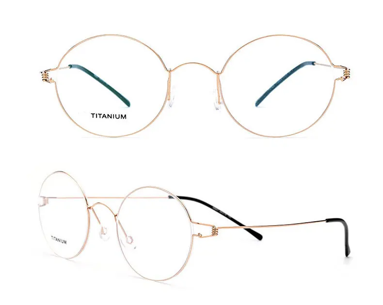 28607, титановый сплав, полная оправа, оправа для очков, круглая форма, модный бренд, очки по рецепту, очки для мужчин и женщин