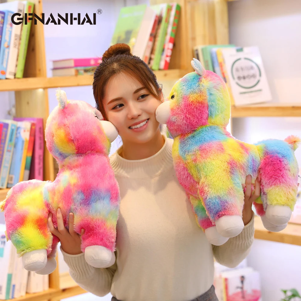 1 шт. 45 см Милая красочная плюшевая игрушечная Альпака kawaii Rainbow Alpacasso овечка лама Куклы Мягкие подушки детские подарки на день рождения