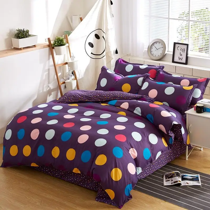 

Wave Point Printed Home Textile For Teen Kid Bedding Set Bed Cover Bed Sheet Duvet Cover Pillowcase Bed Linen Bedclothes Queen