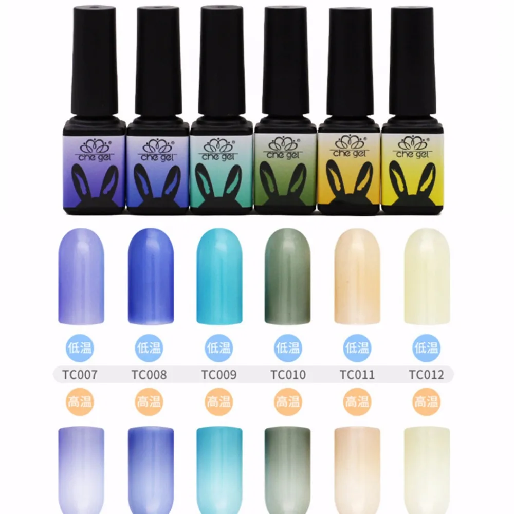 

12 colors Thermal Mood Color Changing Nail Gel Polish 8ml Nail Art Glaze Temperature Color Chageable Nails Polish Gel Varnish