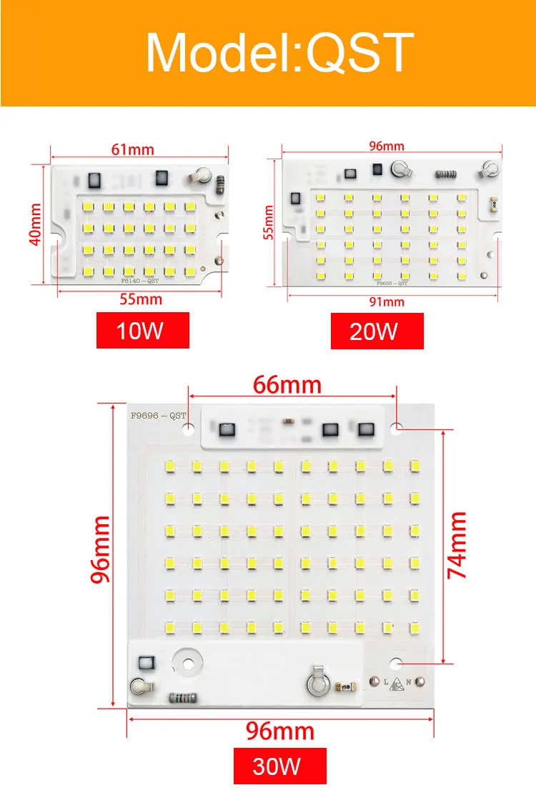 5 шт./лот светодиодный 2835 SMD чип 10 Вт 20 Вт 30 Вт 50 Вт 100 Вт AC220V с умным IC светильник с бусинами для DIY прожектор светильник наружная лампа