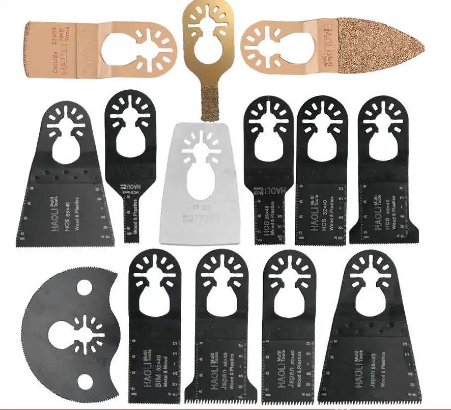 

14 pcs Oscillating Multi Tool saw blade fit for multifunction power tool accessories as Fein Dremel,Home DIY,wood metal cutting