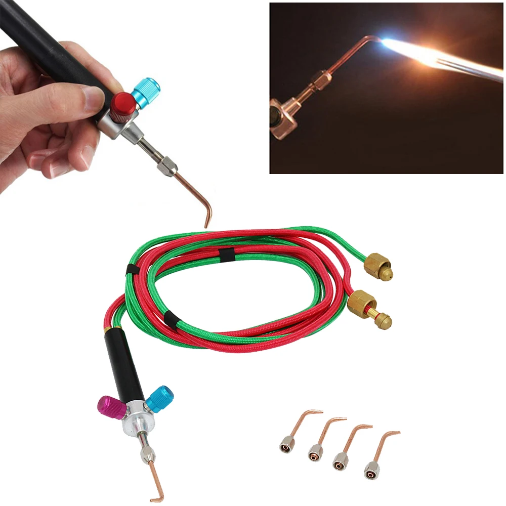 ATPEAM Jewelry Micro Mini Gas Torch Welding Soldering Gun Soldering Torches  Soldering kit with 5 Weld tips fit for Oxygen Cylinders, Hoses - Acetylene