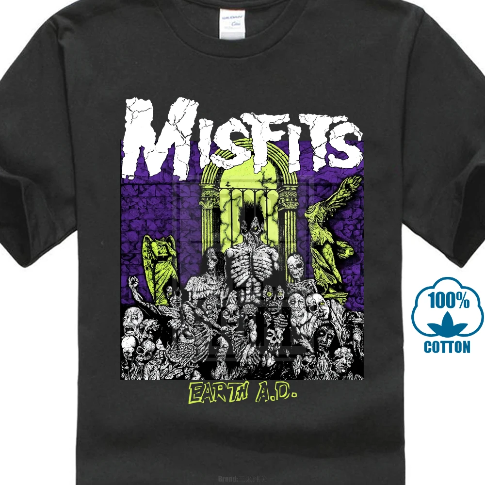 

Misfits Earth A.D. Wolfs Blood 83 Horror Punk Glenn Danzig New Black T Shirt