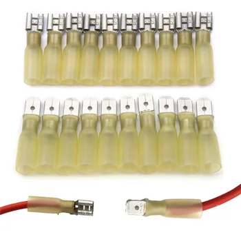 

100PCS Assorted Female&Male Terminals Set Heat Shrink Spade Terminals Wire Connectors Butt Connectors 4.0-6.0mm2 AWG 12-10