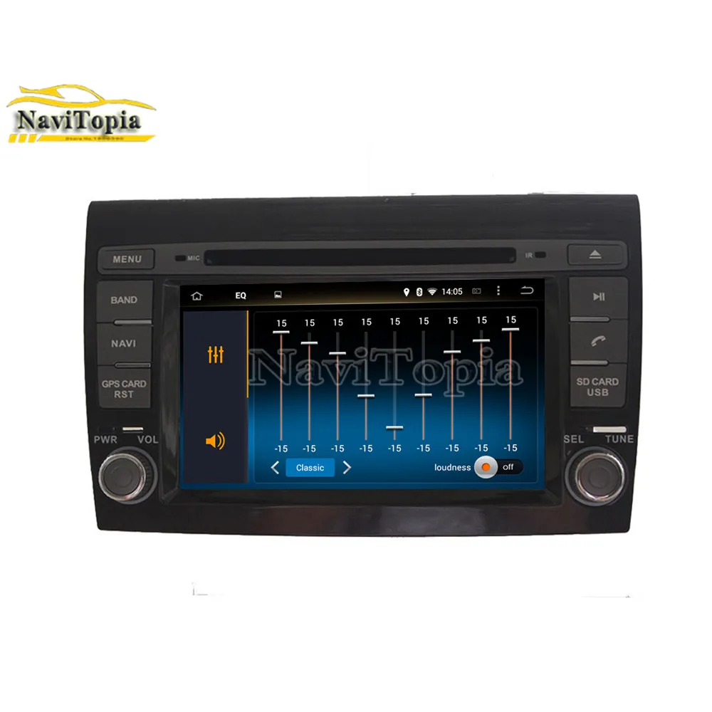 Perfect NAVITOPIA 7inch 4G RAM 64G ROM PX6 Six Core Android 9.0 Car DVD Player GPS Navigation for Fiat Bravo 2007 2008 2009 2010- 11