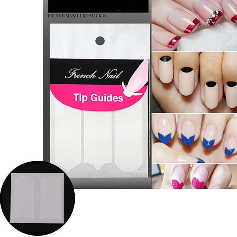 24P/15/10PCS Full Waterproof Non-toxic French Nail Transfer Stickers Pure White Sticker Manicure Art Decoration Tools | Красота и