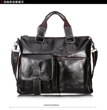 Vintage Genuine Leather Bag Men Messenger Bags 3 Color Cowhide Leather Men’s Briefcase Portfolio Business Shoulder Bags #MD-M260