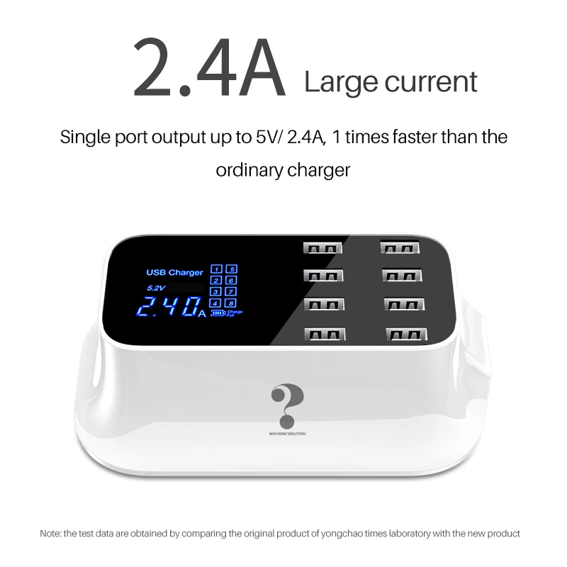 8 портов USB Quick Charge 3,0 адаптер Smart type C зарядная станция светодиодный дисплей Быстрая Зарядка телефона для iPhone для Redmi samsung