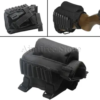 

Tactical Portable Adjustable Butt Stock Rifle Cheek Rest Pouch Bullet Holder Bag with Ammo Carrier Case for .300 .308 Winmag