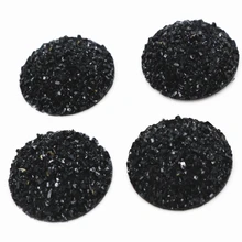 Новая мода 10 шт 25 мм черный цвета натуральный Рудный стиль плоская задняя Смола Кабошоны для Камея База accessories-I1-38