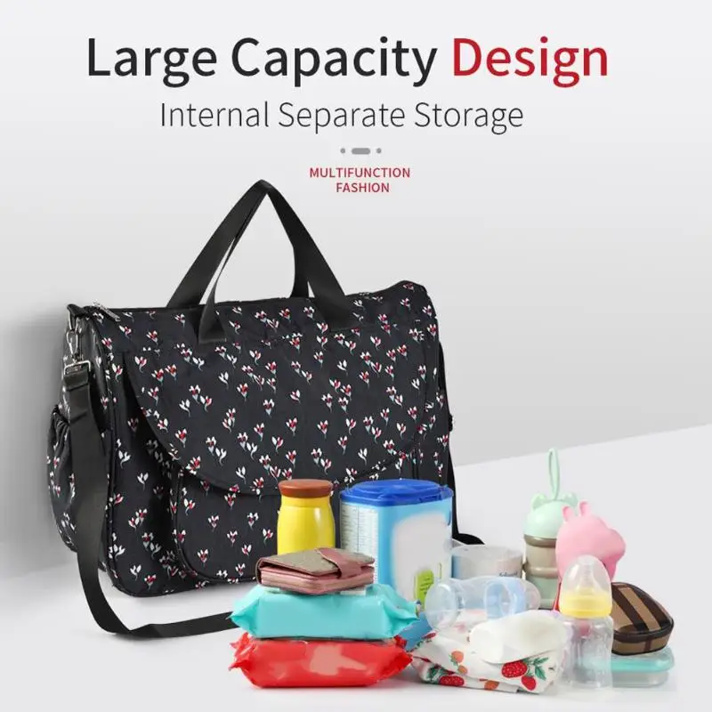 6 шт. водонепроницаемая сумка для мамочки, Большая вместительная сумочка для беременных, сумка для мамы с цветочным принтом, детские коляски для малышей, детские подгузники
