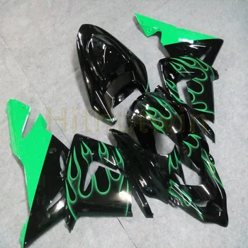 

Custom motorcycle article for ZX10R 2004 2005 ZX-10R 04 05 ABS fairing+5Gifts+green flames