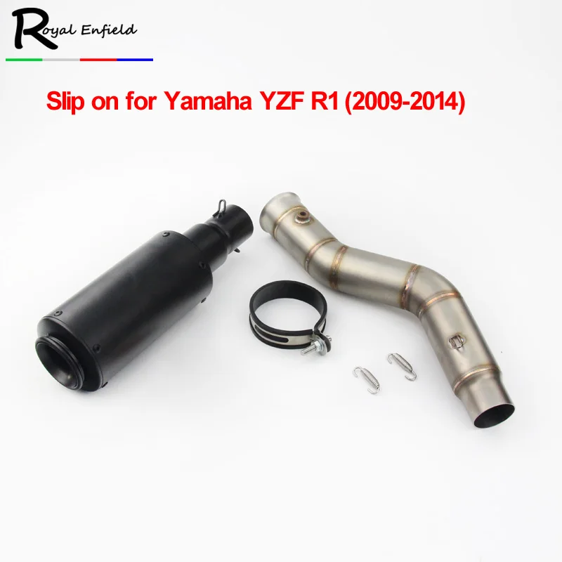

2018new Motorcycle Exhaust Full System Side Row Middle Link Pipe + Motorbike Carbon Fiber Muffler For YAMAHA R1 YZF-R1 2009-2014