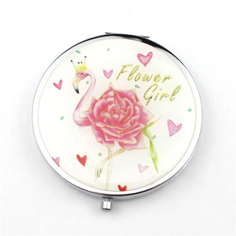 Vicney теплое милое розовое Фламинго зеркало для макияжа круглое складное зеркало студенческое карманное зеркало портативные аксессуары для макияжа для женщин