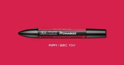 Winsor& Newton ProMarkers двухконцевые графические маркеры профессиональные ручки для дизайна красные и оранжевые - Цвет: poppy