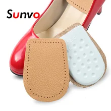 Sunvo Натуральная Воловья кожа стельки для обуви на высоком каблуке амортизация боли Массажная пятка мягкие половинные вставки задние накладки для мужчин и женщин