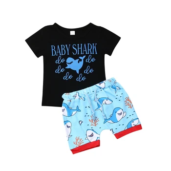 

Newborn Toddler Kids Summer Print Clothing Tracksuit Set Baby Boy Cotton Vest T-shirt Tops+Shorts Pants 2PCS Outfits Clothes Set