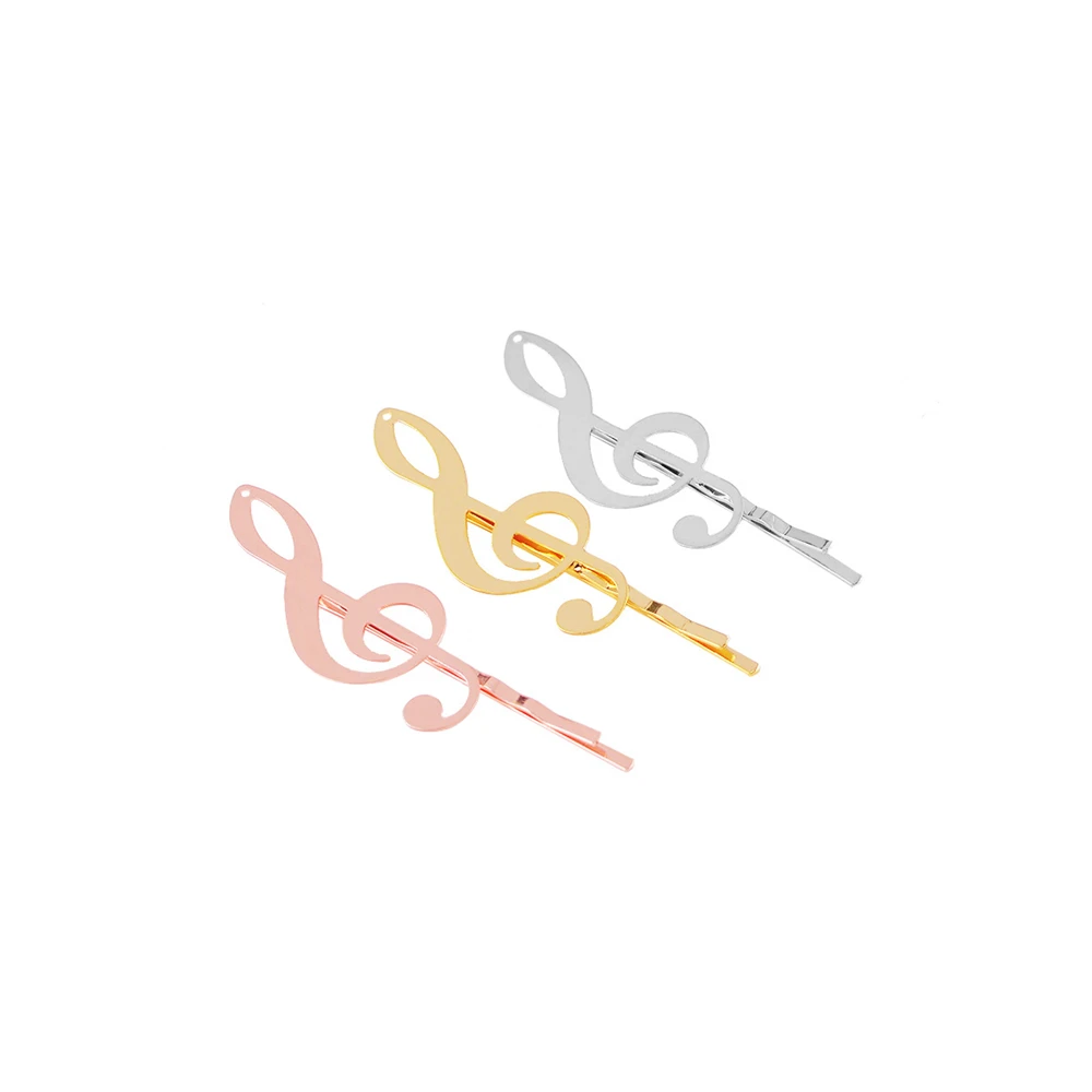 

2 pcs Fashion Bobby Pins Base Settings Filigree Musical Note Pads Hair Clip Hairpins Crafts Findings Gold Color Hair Accessory