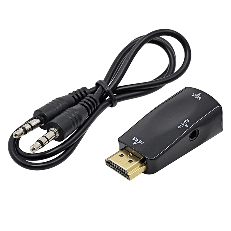2017 Лидер продаж HDMI To VGA Adapter мужчин и женщин HDMI конвертер кабель с аудио кабель Поддержка 3D HD 1080 P для HD ТВ портативных ПК