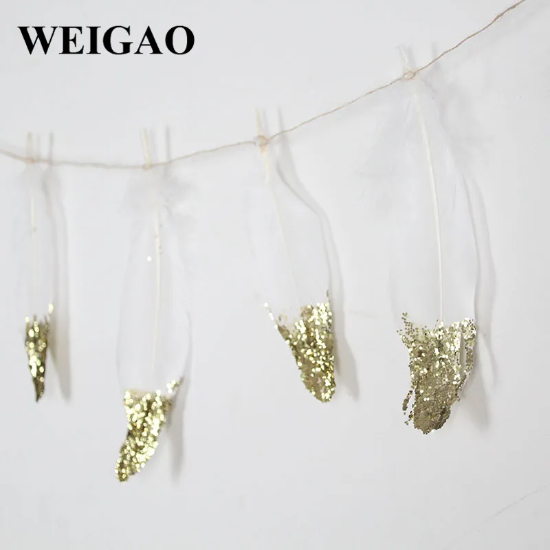 WEIGAO 13 قطعة/مجموعة 2 M الأبيض/الوردي ريشة Buntings مع الذهب بريق مساحيق أكاليل راية الزفاف الديكور الفتيات غرفة الحلي WEIGAO 13 قطعة/مجموعة 2 M الأبيض/الوردي ريشة Buntings مع الذهب بريق مساحيق أكاليل راية الزفاف الديكور الفتيات غرفة الحلي