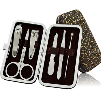

6 Pcs/Set Professional Nail Clippers Cuticle Nipper Pedicure Manicure Cleaner Nail Cutter Kit Case Tool Home Essential