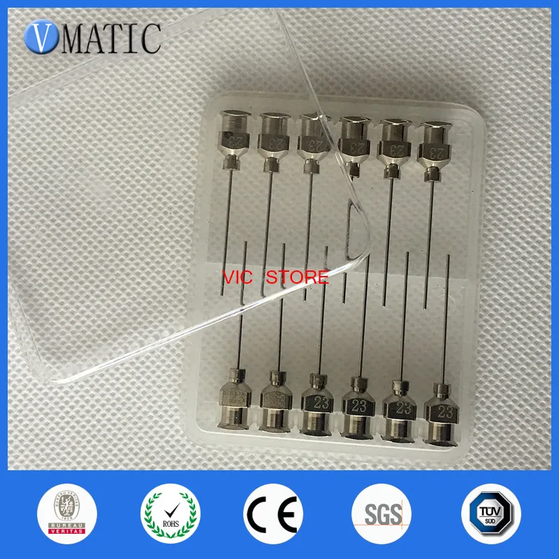 

Free Shipping 12Pcs 1 Inch 23G Metal Stainless Steel Glue Dispensing Needle Tips
