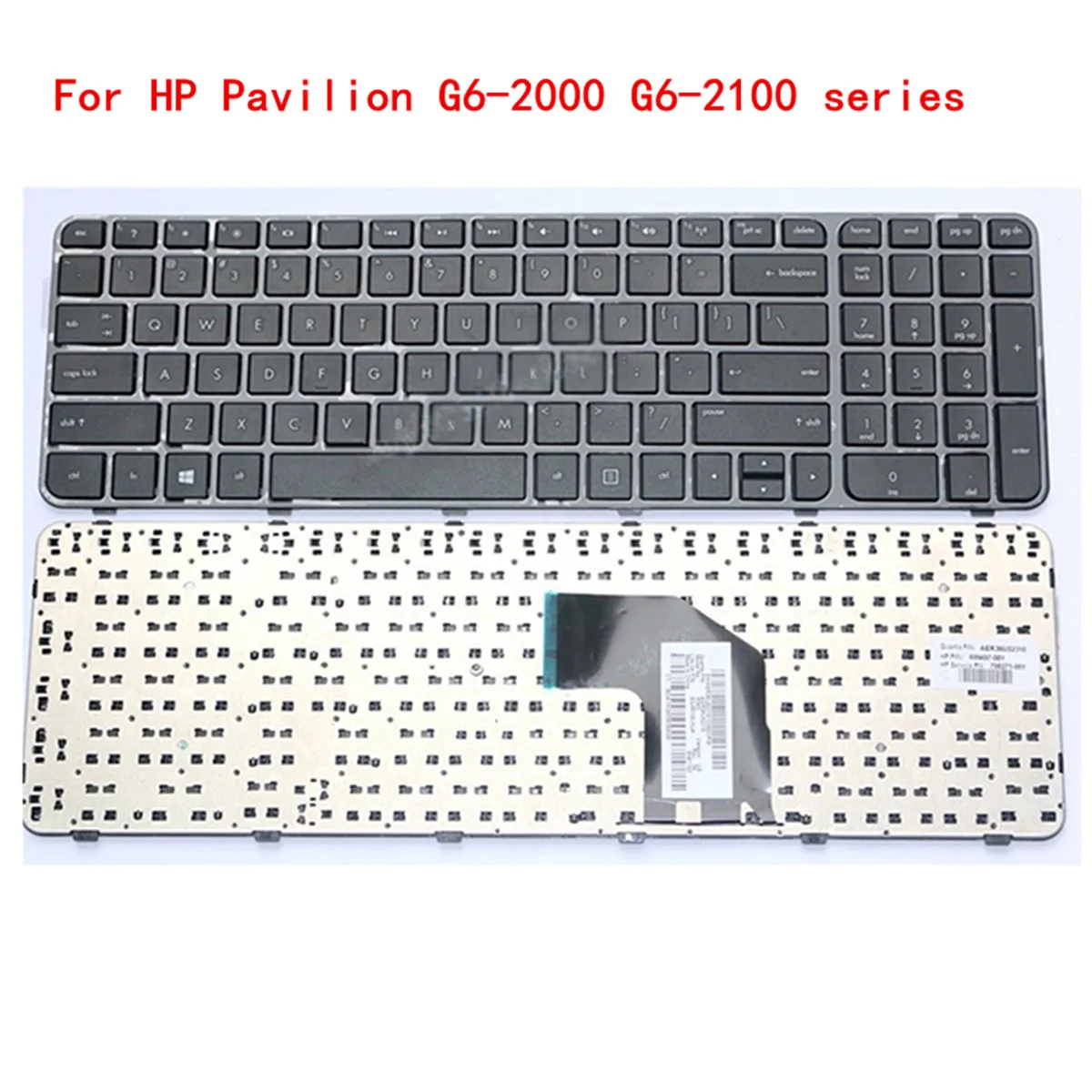 Клавиатура для ноутбука hp Pavilion G6-2000 G6-2100 Aeries Black US 697452-001 699497-001