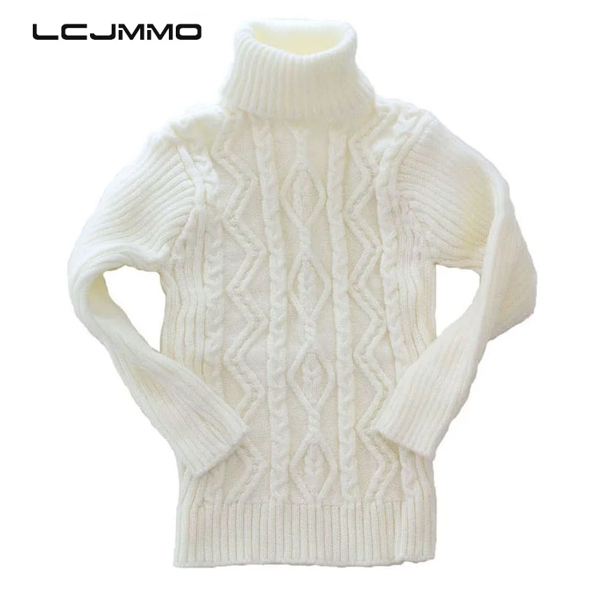 

LCJMMO High Quality 2017 Winter Kids Girls Sweater New Soild Turtleneck Knitted Baby Boys Sweaters Soft Warm Children Outerwear