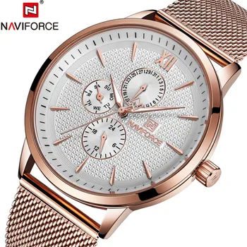 

Men Watches Top Luxury Brand NAVIFORCE Date Week Sport Men Watches Military Army Business Stainless Steel Quartz Male Clock 3003