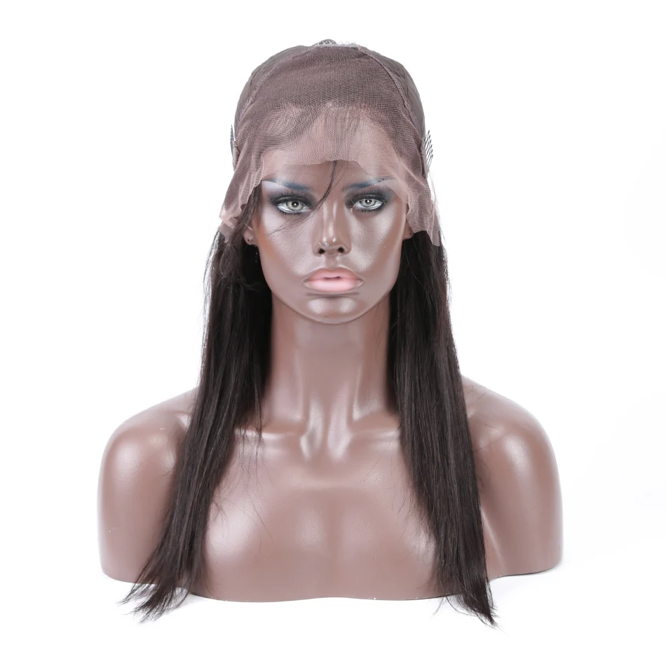 Бесклеевая кружевная передняя часть человеческих волос парики с детскими волосами предварительно выщипанные прямые бразильские полные кружева 360 фронтальный парик для черных женщин