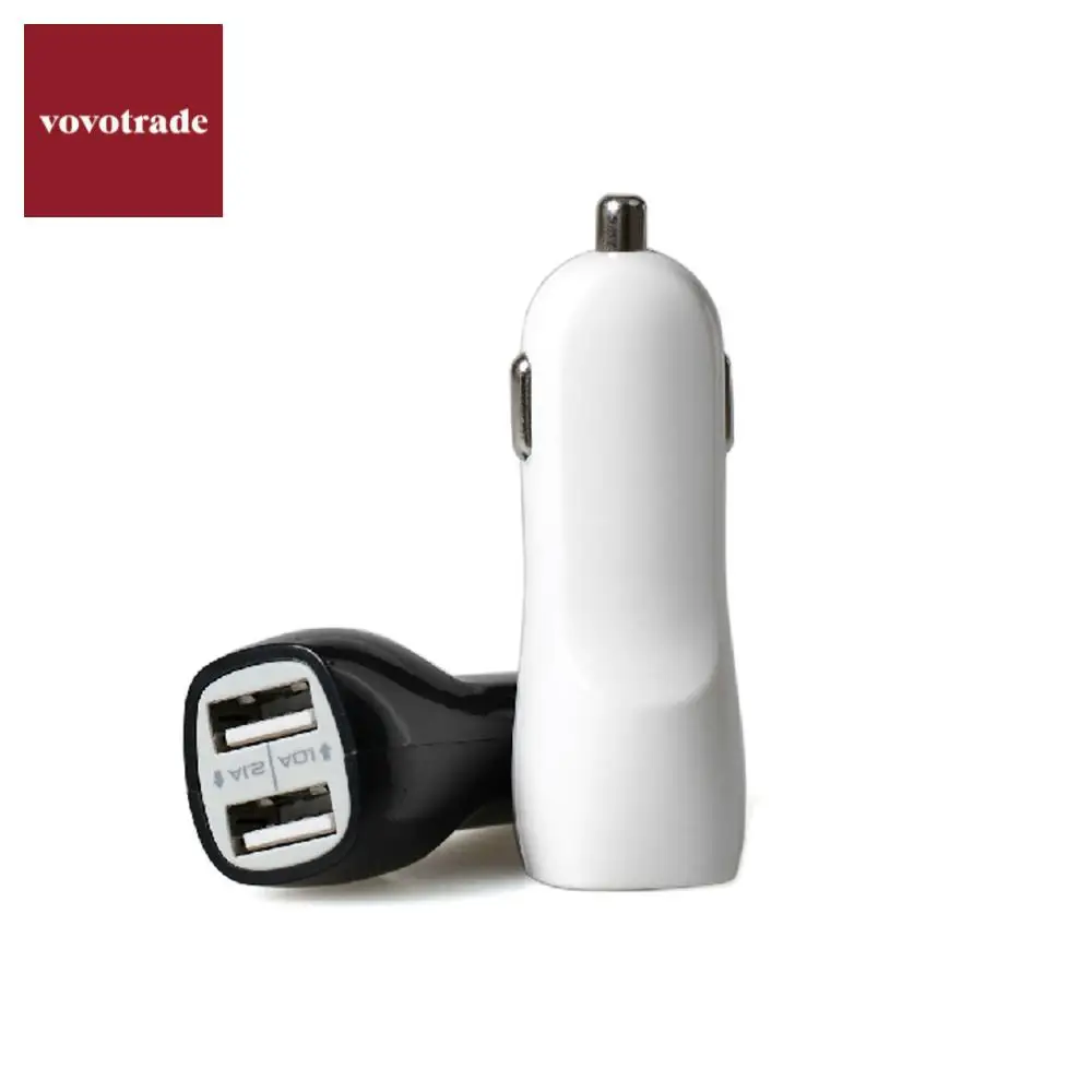 

vovotrade 3.1A Mini Dual 2 Port USB Car Charger Adapter for Smart Mobile Cell Phone for iPhone X for iPhone 8 for iPad mini