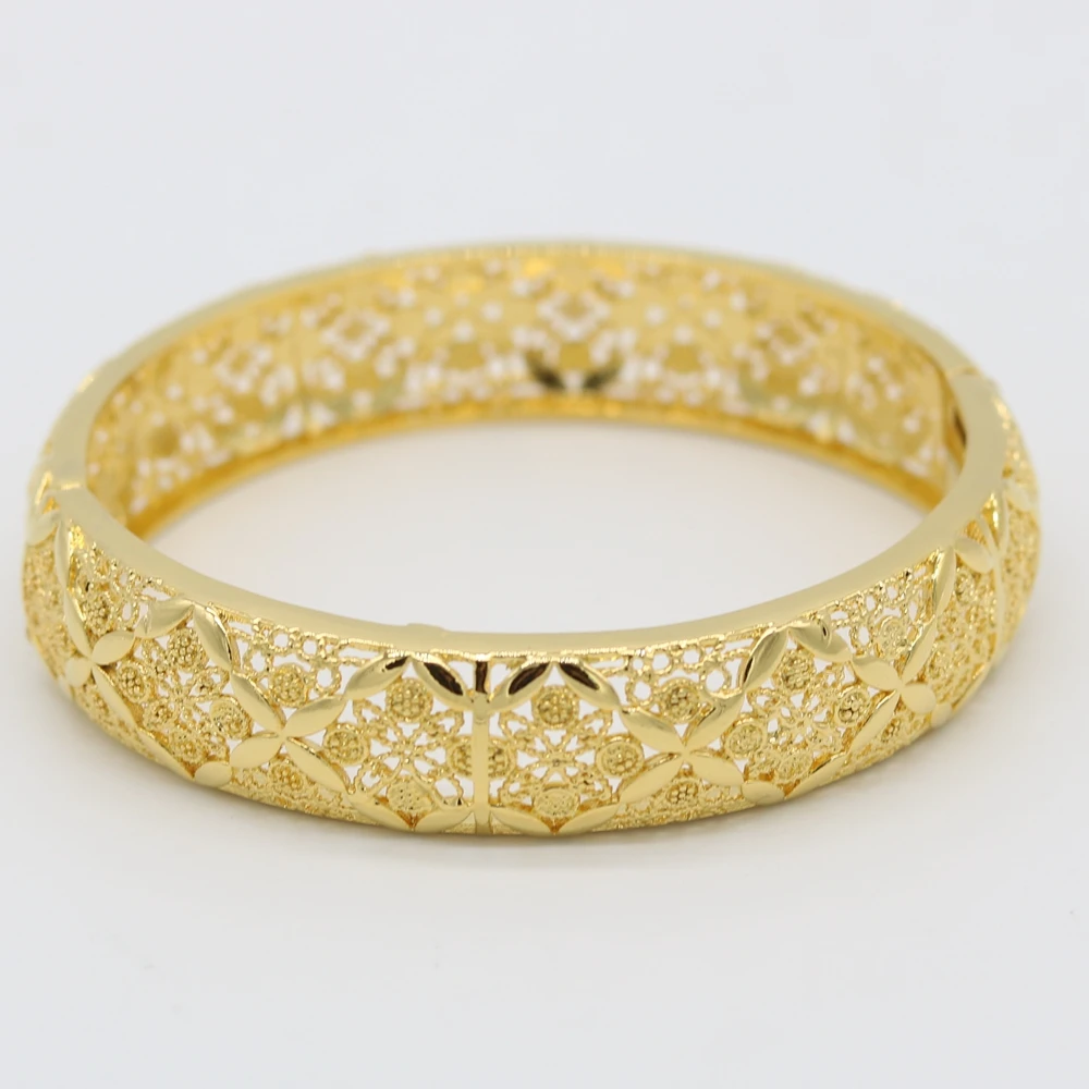 Женский браслет толстый с желтым золотом|women bangles|bracelet yellowthick bangle |