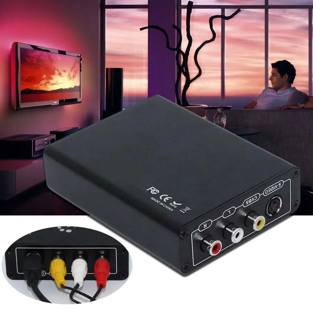 Композитный HDMI в AV/S терминал видео конвертер CVBS с адаптером A273 | - Цена: 