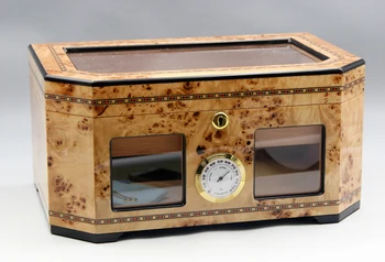 

2018 New Type Cohiba High Grade Cedar Wood Cigar Humidor Pretty Storage Box With Lock Humidifier Hygrometer