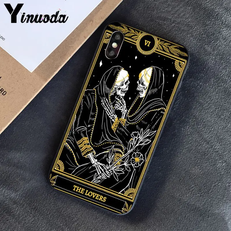 Yinuoda Death Tarot TPU черный чехол для телефона iPhone 6S 6plus 7 7plus 8 8Plus X Xs MAX 5 5S XR - Цвет: A2