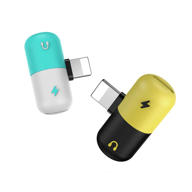 

2-In-1 Splitter Music AUX Audio Charging Adapter Connector for iPhone 7 8 Plus X XR XS MAX Earphone Calling Converter Dual Port