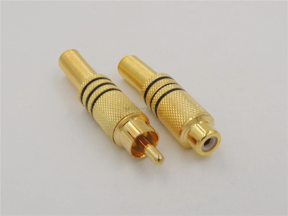 

RCA Female Jack Male Plug Audio Video Cable Adapters Couplers connector solder with Spring Pair