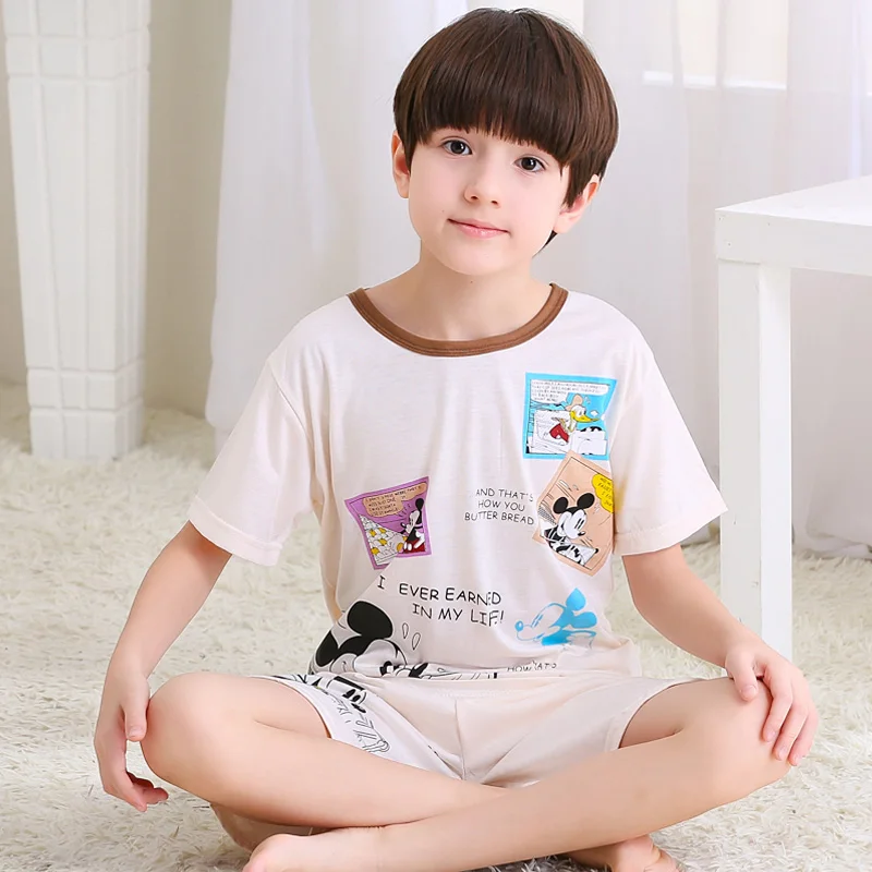 Boys Pajamas Sets Kids 6535 Cotton short sleeved nightwear Children