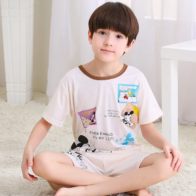 Boys Pajamas Sets Kids 6535 Cotton short sleeved nightwear Children