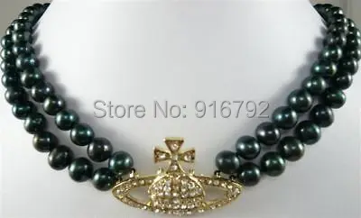 

HYFY20143235e>>>Excellent!2Rows 7-8mm Black Cultured Pearl Necklace