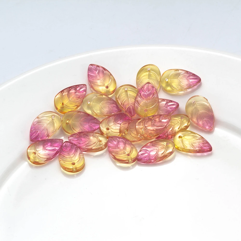 MEIBEADS Очаровательная подвеска с красочными стеклянными листьями для