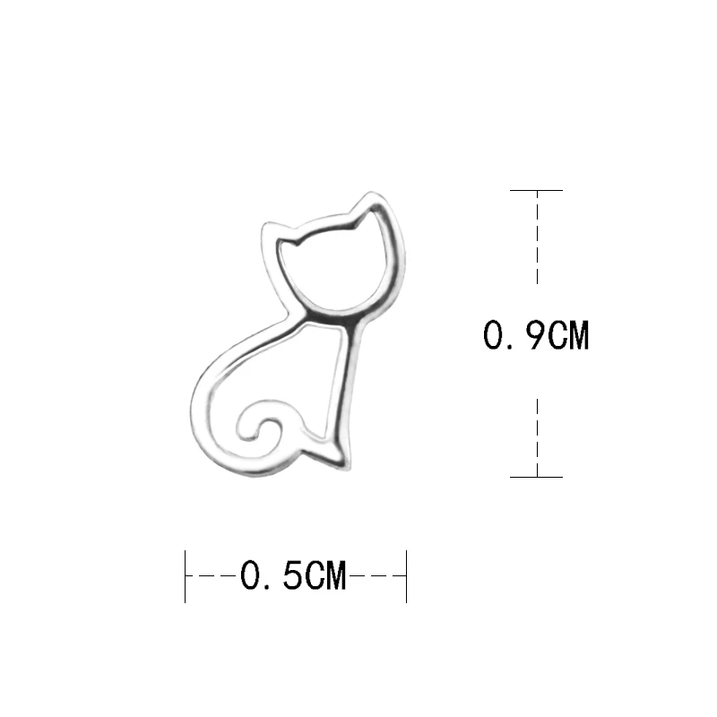 925 Sterling Silver Cute Cat Stud Earrings For Women Fashion Fine Jewelry Trendy Beautiful Simple Style High Quality Earring (7)