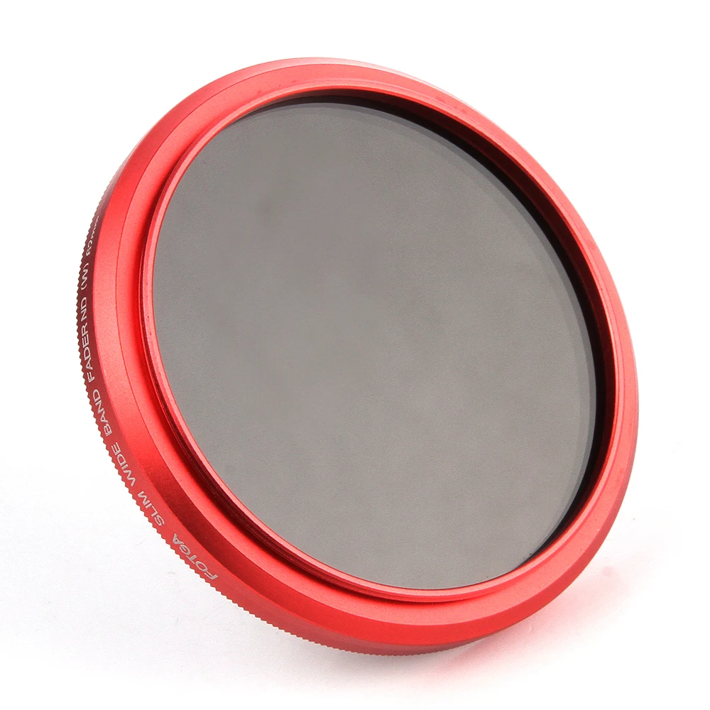 Camera Lens Filter FOTGA Ultra Slim 40.5-82mm Fader Adjustable Variable ND Lens Filter ND2 ND8 ND400 Red