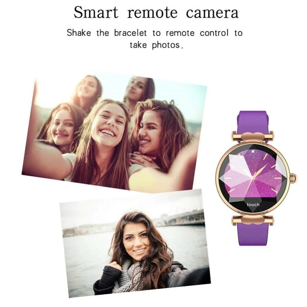  B80 Smart Watch H3 Women Smartwatch Diamond Glass Lady Reloj Blood Pressure PPG Heart Rate Monitor  - 33034699147