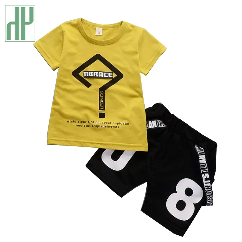 

Kids Clothes Boys Geometry Tops T-shirt+digital Shorts 2 Pcs Toddler Summer Clothes Sports Suit Children Clothes Boy Tracksuit