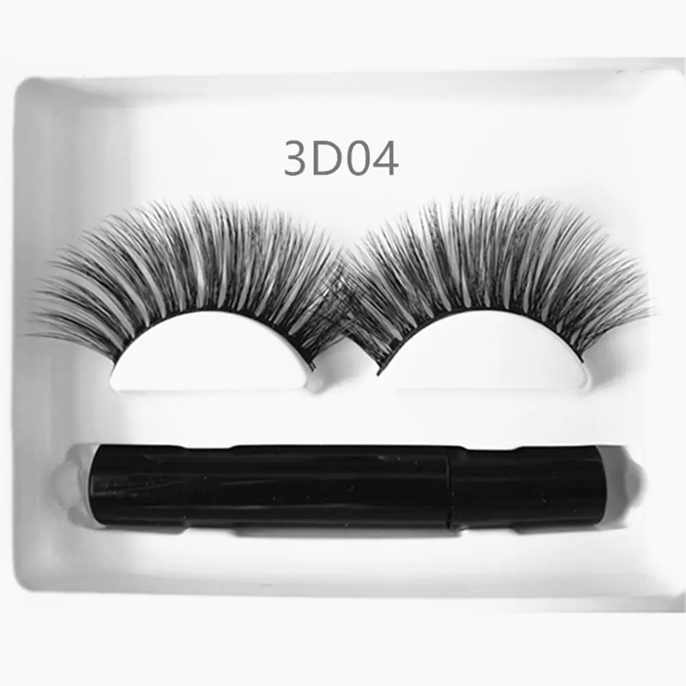 5ml Magnetic Eyeliner With False Eyelashes Set Gel Free Self- Adhesive Waterproof Liquid Eyeliner Makeup Set Natural Eyelashes - Цвет: 3D04