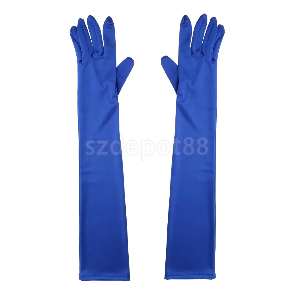 1 Pair Fashion Woman Satin Arm Elbow Long Gloves Wedding Bridal Evening Party Prom Opera Costume